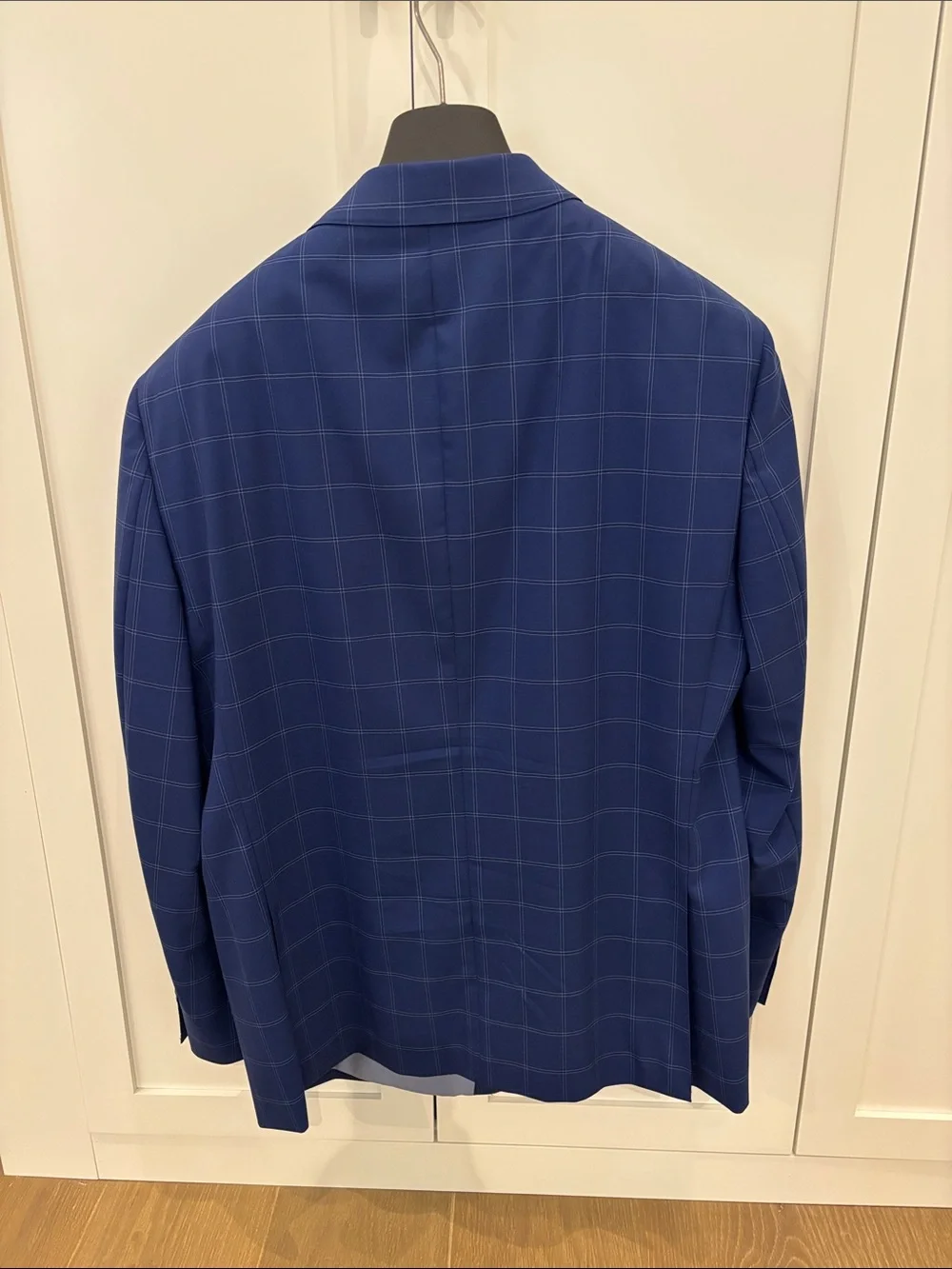 Men's Blue Windowpane Blazer - Classic Tailored Fit